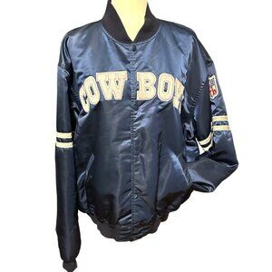 Vintage 1990s Blue Starter Pro-Line Dallas Cowboys Satin Jacket Sz XXL